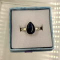 Sterling Silver Teardrop Pietersite Ring - Size 9 - Grounding, Transformative & Insightful