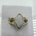 Sterling Silver Rainbow Moonstone Marquise Ring – Size 7 – Intuition, Protection & New Beginnings