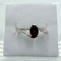 Sterling Silver Garnet Open-Frame Ring – Size 5 – Passion, Strength & Grounding