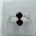 Sterling Silver Double Garnet Open-Frame Ring – Size 8 – Passion, Strength & Grounding