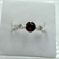 Sterling Silver Round Garnet Accent Ring – Size 8 – Passion, Strength & Grounding