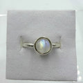 Sterling Silver Rainbow Moonstone Faceted Solitaire Ring – Size 10 – Intuition, Inner Growth & New Beginnings