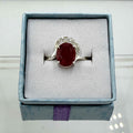 Sterling Silver Wave Ruby Ring - Size 9 - Passionate, Vital & Empowering