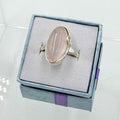 Sterling Silver Flow Banded Oval Rose Quartz - Size 10 - Loving, Soothing & Heart Opening