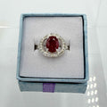 Sterling Silver Ruby Eye Ring - Size 8 - Passionate, Vital & Empowering