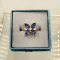Sterling Silver Butterfly Tanzanite Ring - Size 8 - Spiritual, Intuitive & Elevated