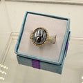 Sterling Silver Beaded Terahertz Ring - Size 8 - Healing, Energizing & Cleansing