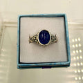 Sterling Silver Filigree Banded Oval Tanzanite Ring - Size 9 - Spiritual, Intuitive & Elevated