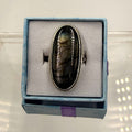 Sterling Silver Bezeled Oval Spectrolite Ring - Size 7 -Intuition, Protection & Illumination