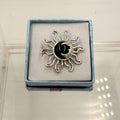 Sterling Silver Sun & Moon Black Onyx  Ring - Size 7 - Protection, Grounding & Stabilizing