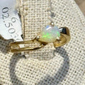 Ethiopian Opal Pear Twist-Band Ring – Gold Filled – Size 6