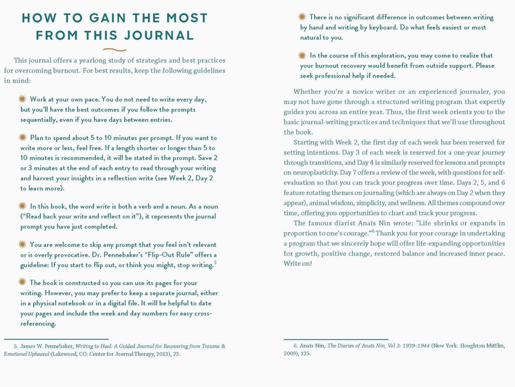 Book - Journal Therapy For Overcoming Burnout