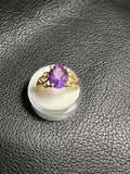 Amethyst Ring Size 10 - "Golden Queen"