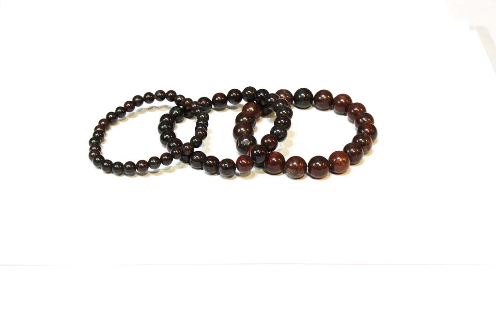 African Bloodstone Round Bead Bracelet - Courageous Vitality