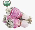 Sage Torch Smudge - Rose Petals & Rose Quartz