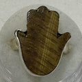 Tiger Eye Ring Size 6 "Hamsa"